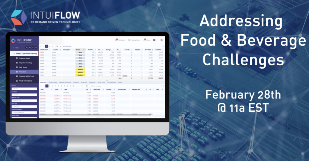 Promotional card for the upcoming Food & Beverage webinar on February 28th at 11am EST.