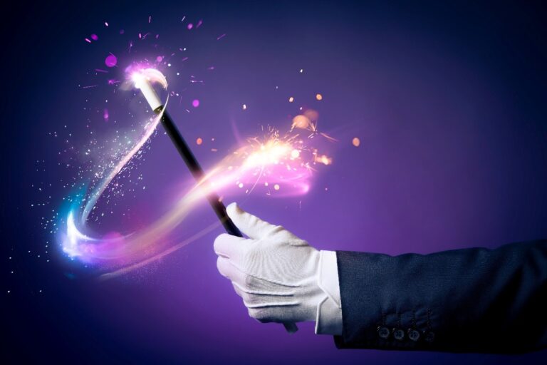 Magician waving a wand