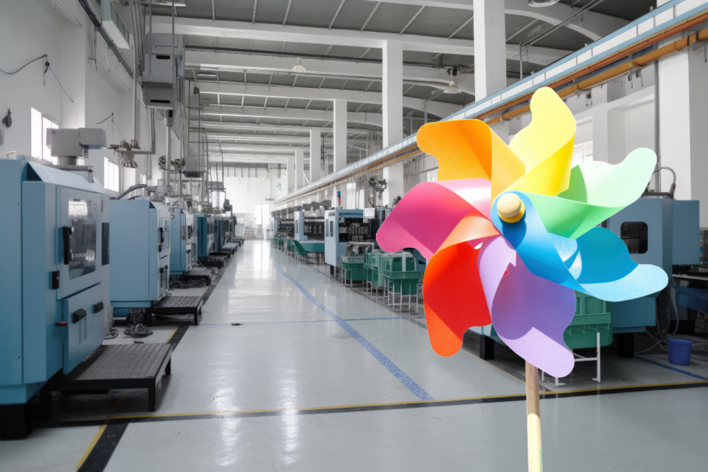 Pinwheel inside of a factory